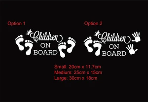 Children Baby on Board Sign Sticker Hands Feet Baby Kids Safety Car Decal - Picture 1 of 2