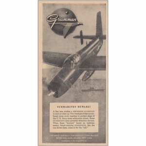 1951 Grumman: Submarines Beware Vintage Print Ad - Picture 1 of 1