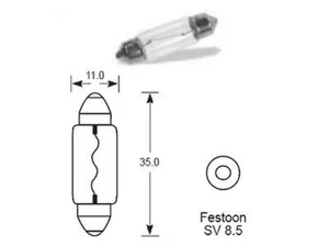 10 X Lucas LLB239 5W 12V Festoon Auto Birne Sv 8.5 - Bild 1 von 1