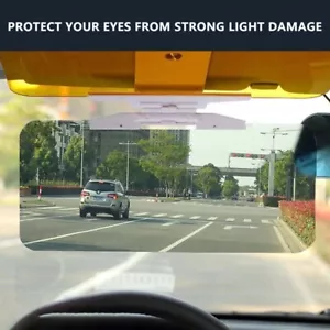 2 in 1 HD Day/Night Anti Glare Visor Car Clip On Vehicle Safety Shade Universal - Picture 1 of 11