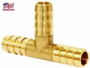 3/8" ID Hose Barb Tee 3Way Union Fitting Intersection/Split Brass Water/Fuel/Air
