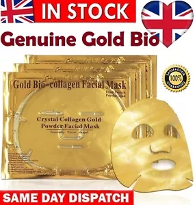 5 x 24K Gold Bio Collagen Face Mask Wrinkle Tired Crow Feet Puffy Eyes Treatment - Picture 1 of 12
