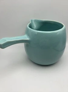 McCoy USA Pottery Teal Turquoise Gravy Boat Or Cocoa Pot Side Pour Spout Vintage - Picture 1 of 10