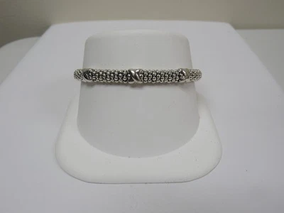 Designer LAGOS Sterling Silver 6mm Embrace Triple X Caviar Rope Bracelet Foto 1 de 4