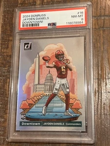 2024 Panini Donruss Downtown! #16 Jayden Daniels Rookie Card RC PSA 8 - Bild 1 von 2
