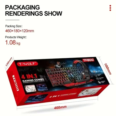 Gaming-Set 4in1 – Tastatur + Maus + Headset + Mauspad OVP - Bild 1 von 4