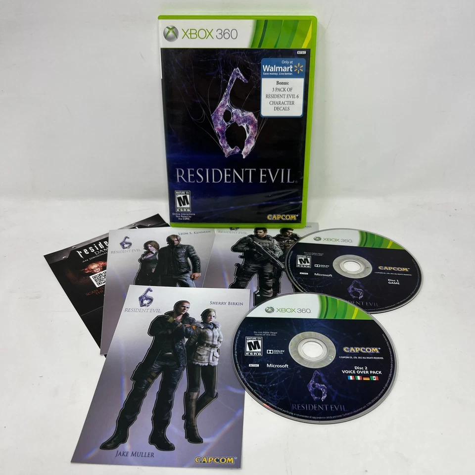 Resident Evil 6 - Exclusivo Walmart (XBox 360, 2004) com DECALQUES - Imagem 1 de 1