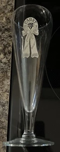 Pabst Blue Ribbon PBR Beer Vintage White Label Pilsner Glasses 8" - Picture 1 of 3