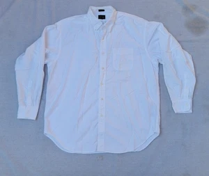 J Crew Giant Fit Shirt Mens White Button Down Oxford Size Large - Picture 1 of 13