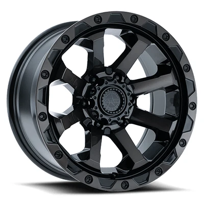 20" American Outlaw Capone Wheel 🔥 20X9 +10 5X127 🔥CB 71.6 Satin Black Rim ✅🔻 - Image 1 of 4