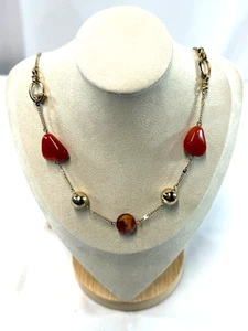 Die limitierte goldfarbene Statement-Halskette 18 Zoll facettierter Stein wie Modeschmuck - Bild 1 von 6