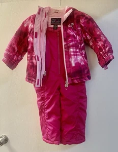Snow Jacket & Suit ZeroXposur Amelia Galaxy Kids Puffer Coat Girls Pink Bibs - Picture 1 of 9