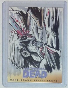 WALKING DEAD COMIC SKETCH CARD SET 2: ZOMBIE: ARTIST UNKNOWN UK 08 - Picture 1 of 2