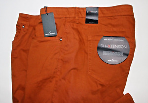 DANIEL HECHTER MODERN TAPERED FIT STRETCH BROWN-ORANGE PANTS SZ: 56 X 30 NWT