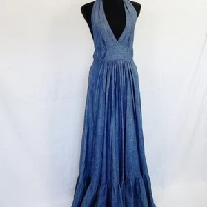 Maxi Vestido ZARA Basics Algodón Volantes Sin Mangas S - Imagen 1 de 7