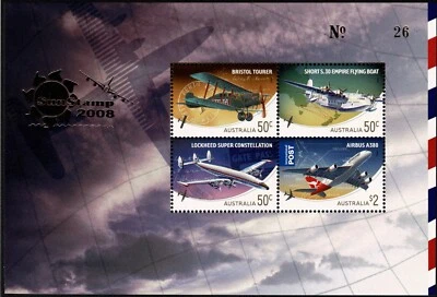 SunStamp 2008 Aviación Juego de 5 Sobreimpresos MUH Nº26 Foto 1 de 4