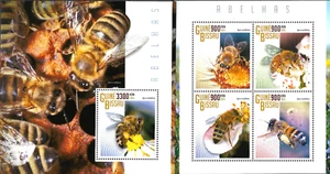 GUINE-BISSAU - 2015 MNH "Insectos útiles - ABEJAS" ¡Dos hojas de recuerdo!! - Imagen 1 de 1