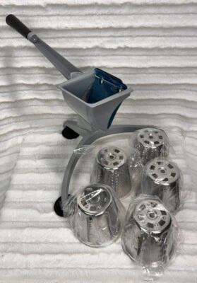 Food Processor Hand Crank Shredder Chopper Grater Slicer 5 Cones Blades NEW - Image 1 of 4