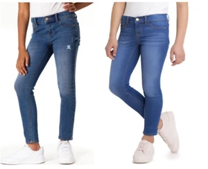 Jordache Girls Destructed Stretch Super Skinny Denim Jean Blue 2 Pair Size 6 - Picture 1 of 6