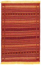 Traditional Hand Woven Carpet 3'3" x 4'11" Kilim Wool Rug