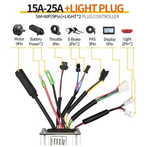 KT Controller 15A-50A 36V/48V 250W-3000W Brushless Motor Electric Bicycle SM /WP - Picture 1 of 31
