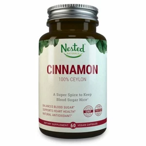 Ceylon Cinnamon 1200mg | 60 Vegan Supplement Capsules by Nested Naturals - Picture 1 of 2