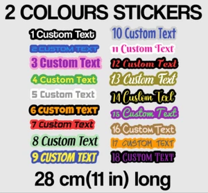 Personalisierter Name Vinyl Aufkleber Wort Text Schnitt ausgefallene Schrift Hintergrundfarbe 28 cm - Bild 1 von 3