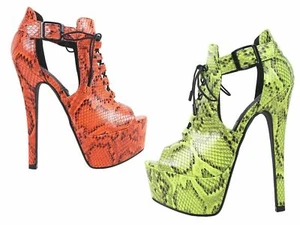 2 Color Open Toe Ankle High Womens 6.25" Stiletto Heels Platform Pump Booties - Picture 1 of 15