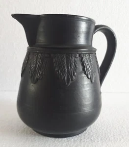 Antique English Black Basalt Porcelain Pot - Picture 1 of 14