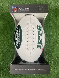 New York Jets Full Size Football White Panel Logo & Super Bowl lll Champions