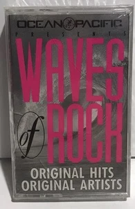 Vtg 90 OCEAN PACIFIC presents WAVES OF ROCK Cassette tape Ocean- Case Has Crack - Picture 1 of 2