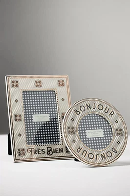 Nuevo marco de gres para azulejos Anthropologie The Bistro - Bon Jour o Tres Bien Foto 1 de 4