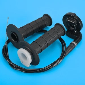 Motorcycle Twist Throttle Accelerator Handle Grips and Cable Set 7/8" 22mm - Picture 1 of 9