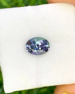 Natural Bi Color Tanzanite 1.10 Carat 7.6x5.7 MM Oval Shape Faceted Gem - Picture 1 of 7