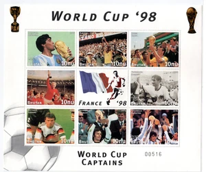 Bhutan 1998 World Cup Captains Miniature sheet MNH Mint Never Hinged - Picture 1 of 1