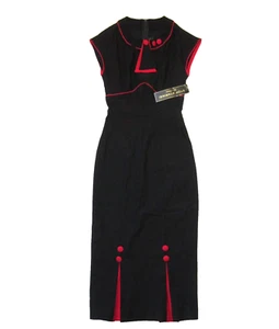 NWT Stop Staring! Bombshell Fitted Sheath in Black Red Stretch Wiggle Dress S - Picture 1 of 9