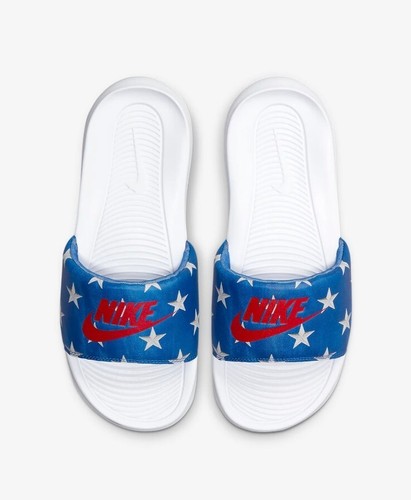 Sandali donna Nike Victori One Print USA Stars rosso bianco blu slides taglia 8