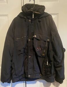 Vintage Obermeyer Ski Snow Jacket Size XXL Mens Black Coat 10 Pockets 2 Layer