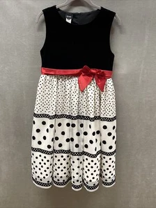 Holiday Editions Girls Velvet-3 Layered-Polka Dot Dress-Size 14-16 Christmas - Picture 1 of 6