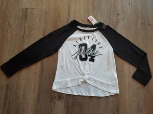 NWT Justice For Girls Shirt Size 6 athletics active 04 black white top NEW  - Picture 1 of 4
