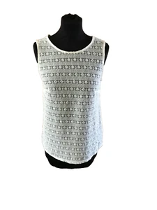 New Look summer top size8 sleeveless, front lace look, in off white/ivory NWT - Picture 1 of 8
