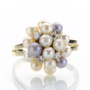14k gold ring with pearls - Picture 1 of 5