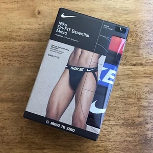 New Nike Dri Fit Micro Stretch Jock Strap 3 Pack Blue Red Retired Colors Large - Picture 1 of 3