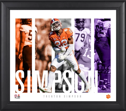 Trenton Simpson Clemson Tigers Framed 15" x 17" Player Panel Collage Cover