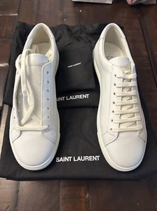 Saint Laurent White Leather Andy Low Top Sneakers 39 EU NIB - Picture 1 of 8