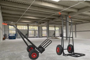 CARRELLO PORTASACCHI R/PNEUM PORTATA KG.200  CON DOPPIO PIANALE PORTAPACCHI - Imagen 1 de 5