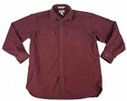 Vintage LL Bean Button Chamois Cloth Shirt Mens Large Burgundy Traditional Fit