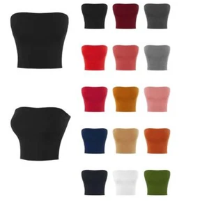 Basic Sexy Cute Tube Strapless Cotton Tank Top - Picture 1 of 18