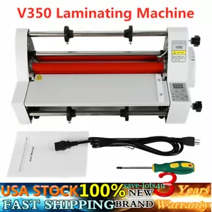 V350 13 Inch Laminating Machine Hot Cold Laminator Single&Dual Sided 110V - Picture 1 of 8