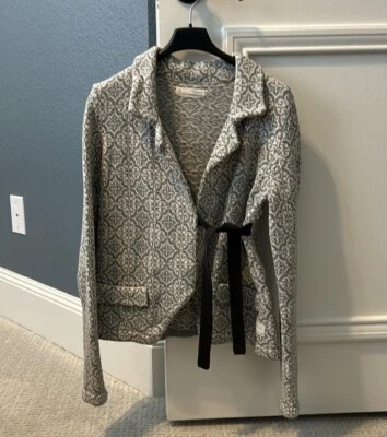 Chaqueta Suéter Cárdigan Odd Molly Tejido Nórdico Gris y Blanco Corbata Lateral - Talla 1, S Foto 1 de 4